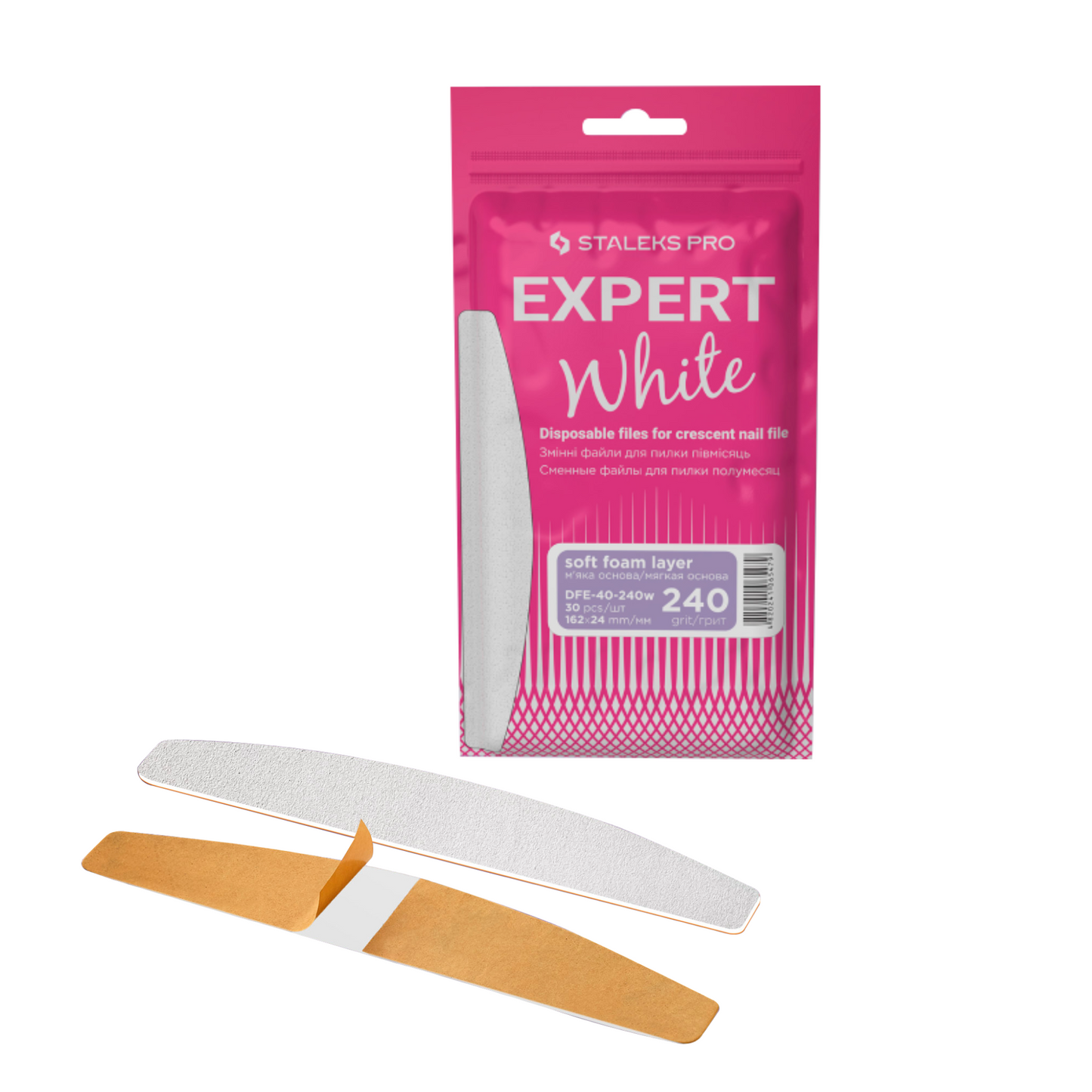 Repuestos acolchados para la lima curva EXPERT 40, grano 240 (30 pzas.) STALEKS