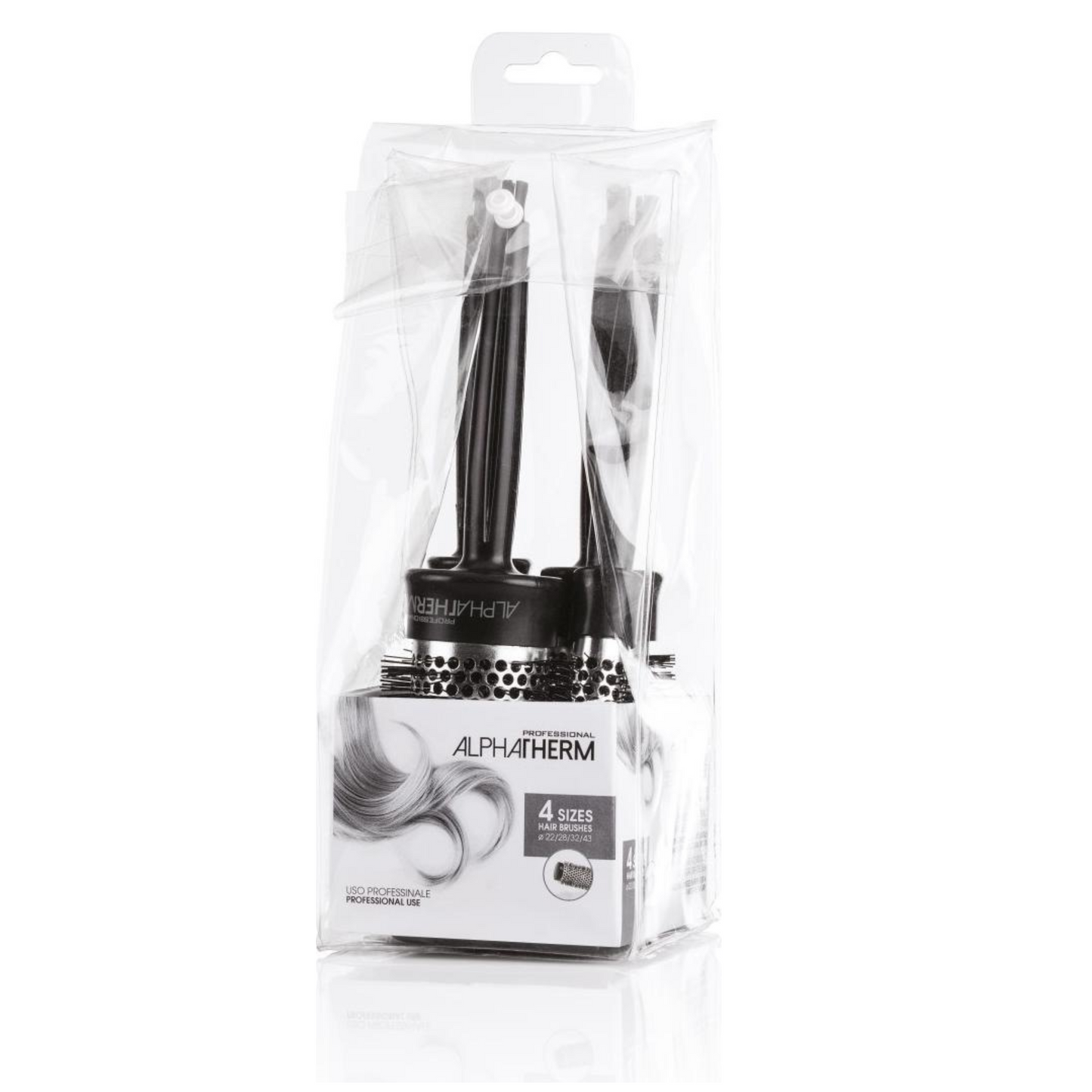 KIT DE 4 CEPILLOS TERMICOS ALPHA THERM NEGRO XANITALIA