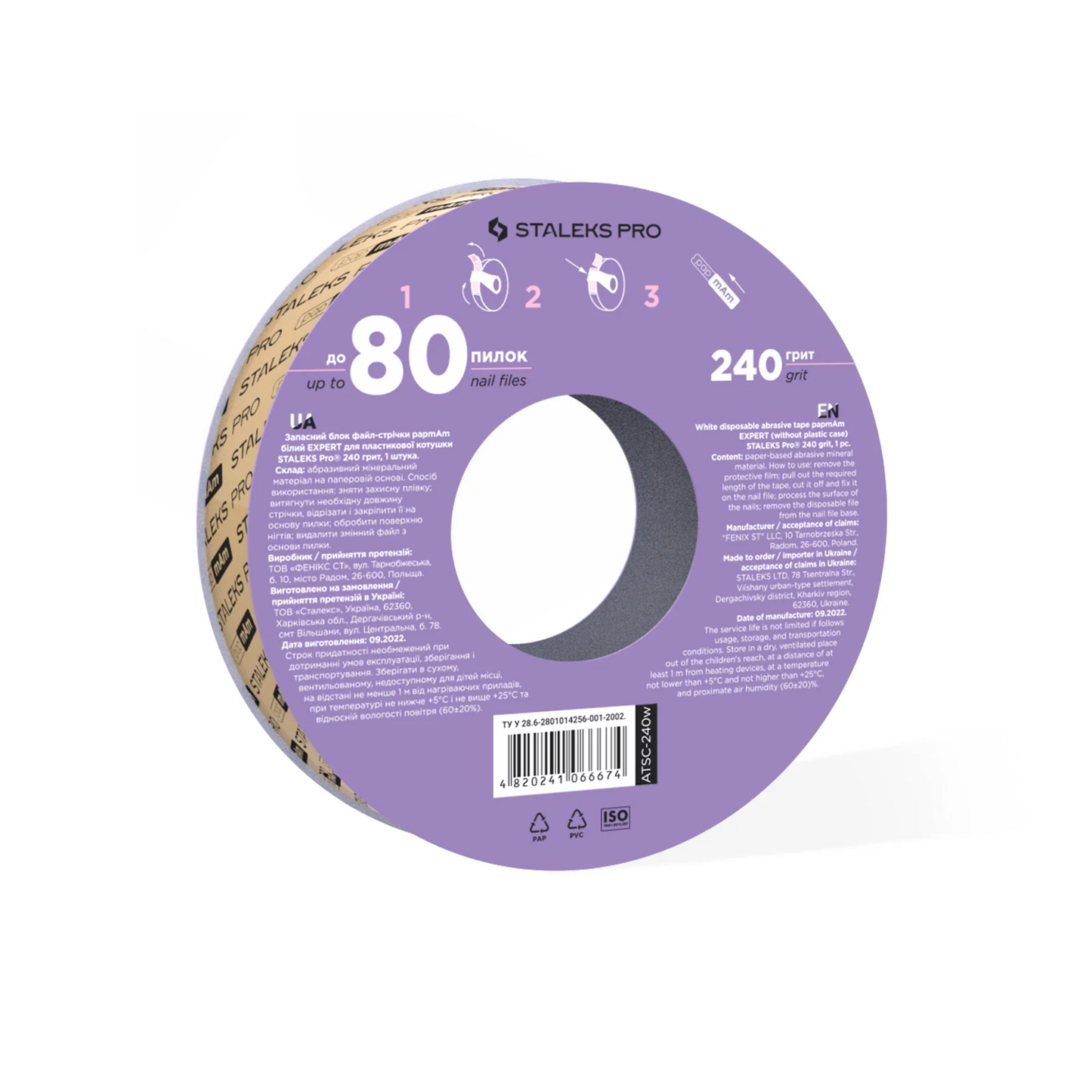 CINTA ABRASIVA BLANCA DESECHABLE PAPMAM 240 G STALEKS PRO