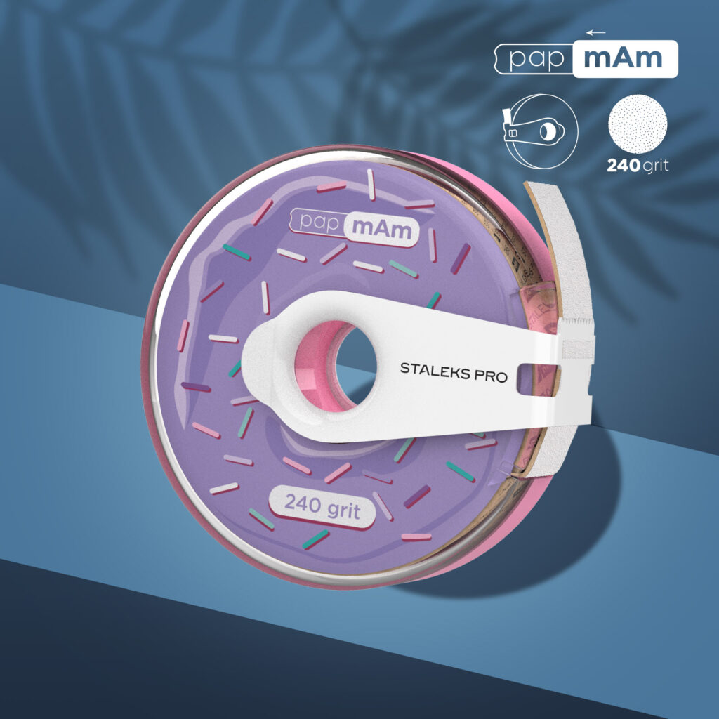 Repuesto papmAm EXPERT en rollo en un estuche-dona de plástico STALEKS PRO EXPERT, grano 240