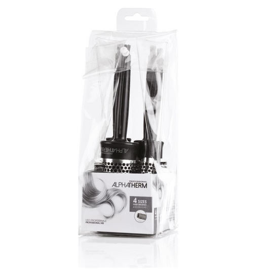 KIT DE 4 CEPILLOS TERMICOS ALPHA THERM NEGRO XANITALIA