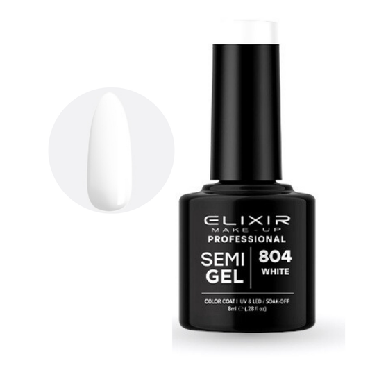 SEMI GEL ELIXIR, COLOR 8 ML WHITE 804 ASUER