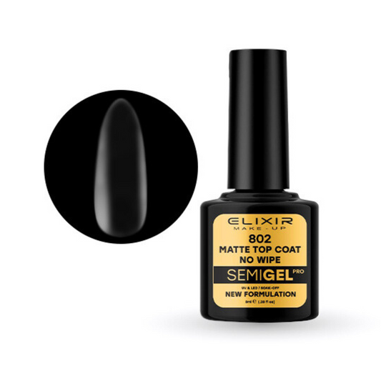 SEMI GEL ELIXIR MATTE TOP COAT 8 ML Nº 802 Asuer group